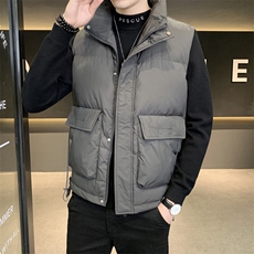 短款立领羽绒马夹男日系面包服保暖外套马甲M518-P120，男装背心/马甲，电商A239