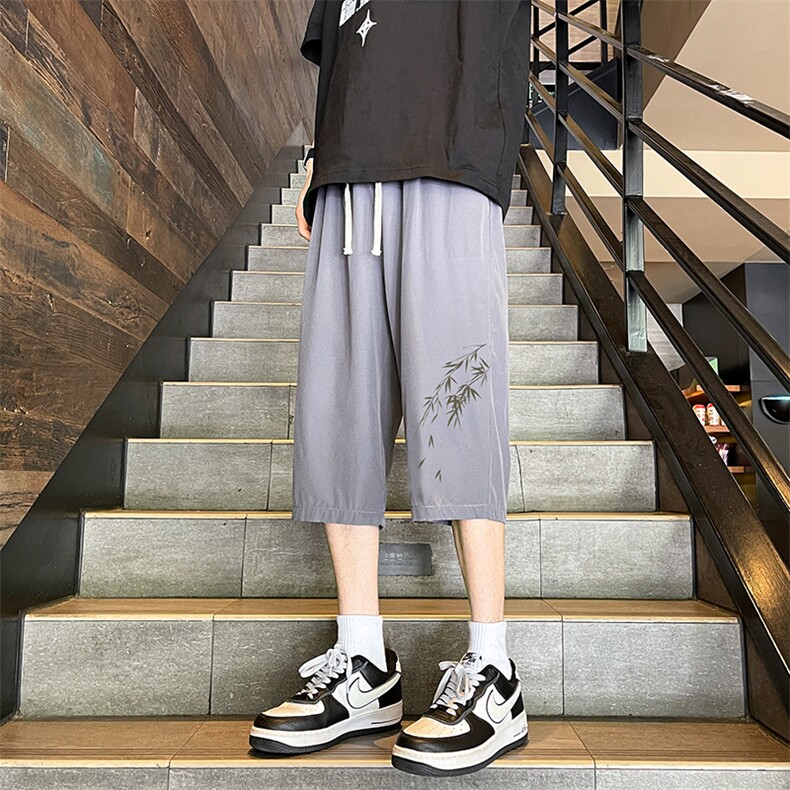 冰丝七分裤男大码速干短裤男五分裤港风风格QK72382-P25,男装休闲裤,电商A040
