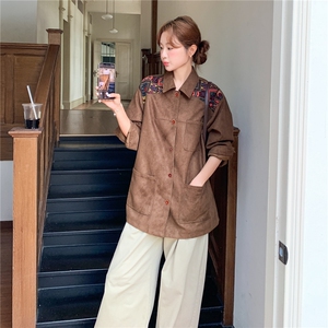 美拉德咖色羊皮绒风衣女2025秋季新款韩版小个子气质宽松休闲外套图片