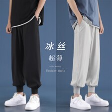 夏季薄款冰丝休闲裤男2023年新款男士韩版潮流裤子2026-特批20，男装休闲裤，星座718-1