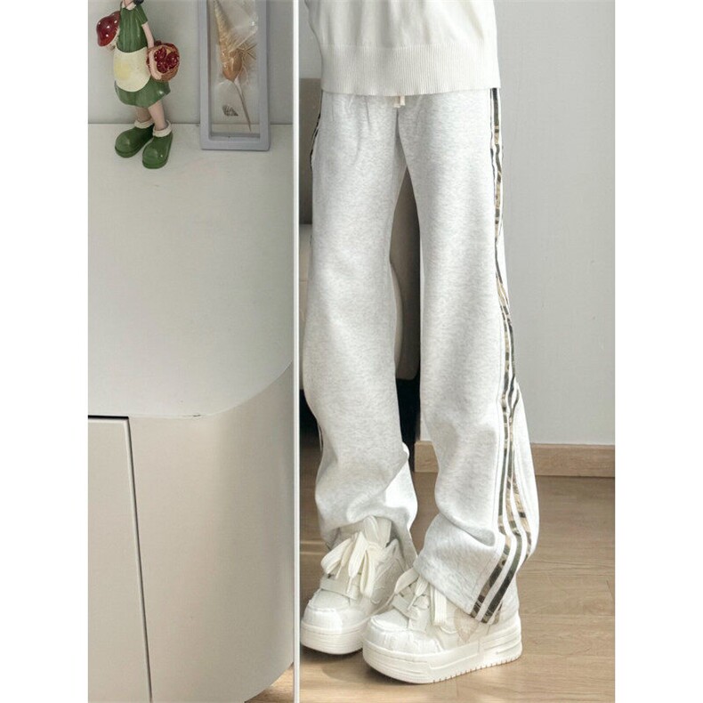 【有货】WK697CC-特P55 三条杠迷彩裤子男款设计感垂感条纹卫裤图片