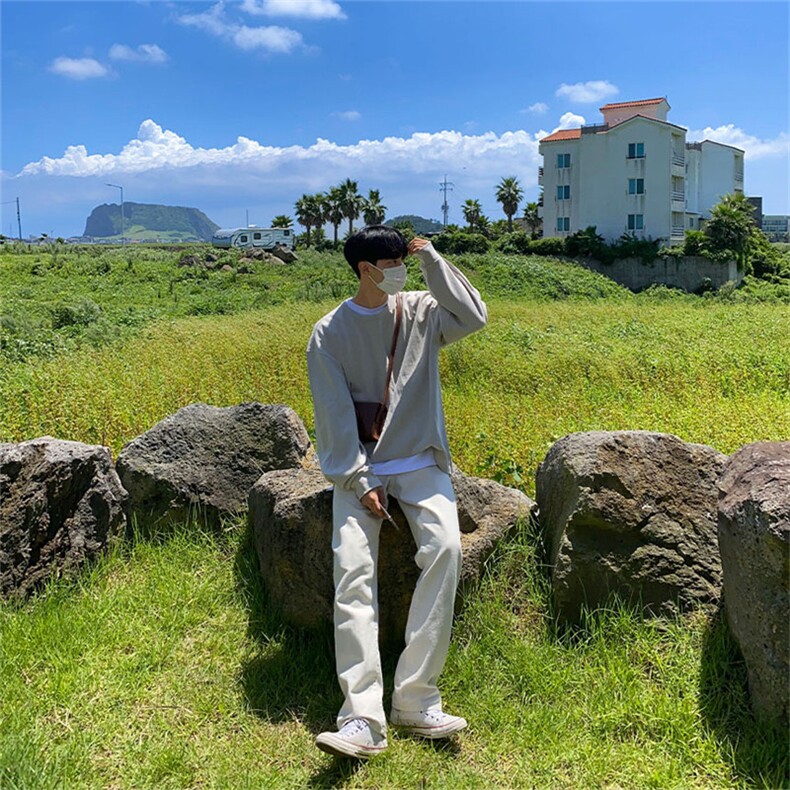 816B-DS88-P352024春夏男女韩纯色卫衣打底百搭情侣休闲宽松棉，男装卫衣，星座816B