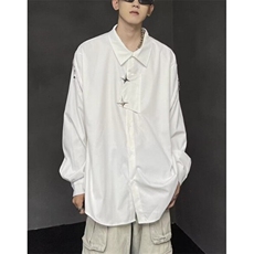 春夏季垂感设计感拉链复古暗黑系男女同款长袖衬衫衬衣C689，男装衬衫，星座1116A（原606A-3）