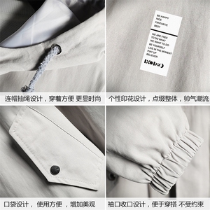 JK41045-P85 纯棉连帽夹克男士大码工装夹克男外套男 网格挂拍图片