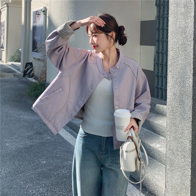 已出货春装新款~咖色皮衣外套女1楼南36-39吾爱衣-A21-P140-K268,女装皮衣,1C083