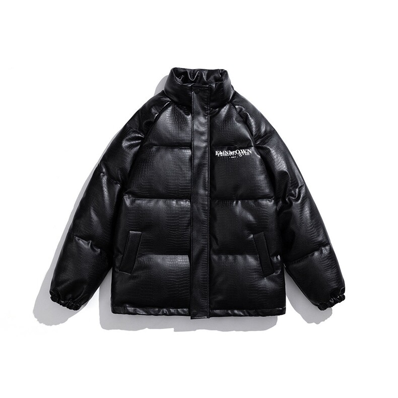 白底鳄鱼纹棉衣男手塞棉夹克PU皮棉服外套男8507P120控158，男装夹克，星座227-7