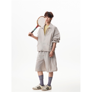 8XL-M 特大码冰丝防晒服短裤套装男户外防晒衣运动外套潮TZ102P65图片