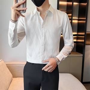秋冬季男士新款社会小伙店主风长袖衬衫301A-1/CS609/P55图片