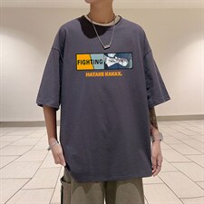 港风宽松大码火影卡卡西运动潮流短袖纯棉T恤男装打底衫T53-P22,男装T恤,星座508（原C305）