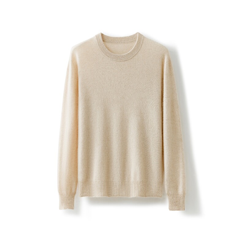 2025春秋新款羊绒衫女100纯羊绒宽松休闲套头针织衫红色圆领上衣，男装羊绒套衫，牧群羊绒