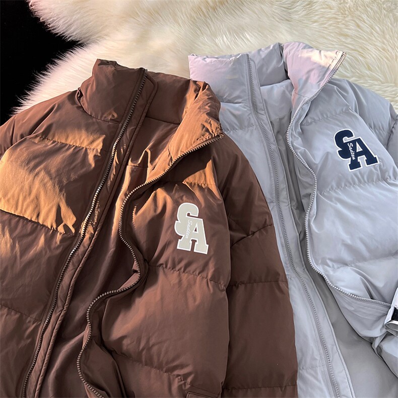 冬季新款宽松面包服港风青春立领棉服男纯色棉衣外套MY9067-P100图片