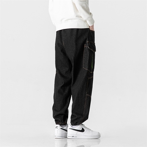 M-8XL 秋季新款大码束脚水洗潮流休闲束脚牛仔裤 109-K125-P55图片