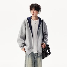 连帽卫衣男美式宽松春秋冬季拉链情侣装ins潮牌开衫外套拉链，女装短外套，星座1210-1