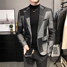 秋冬社会小伙牛仔夹克西装单西修身西服A236-XZ-210-P145控188，男装夹克，电商A236