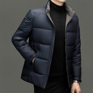 冬季男士白鸭绒羽绒服加厚保暖商务休闲短款立领冬装品质外套男图片