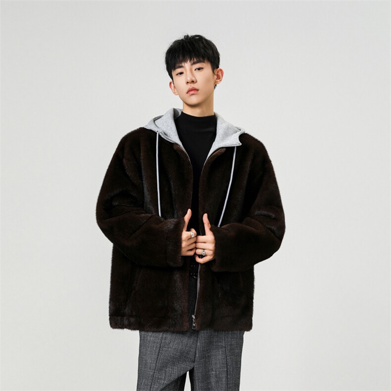水貂毛皮毛一体夹克棉服男款冬季保暖棉衣痞帅高级感外套My816,男装夹克,星座903-1