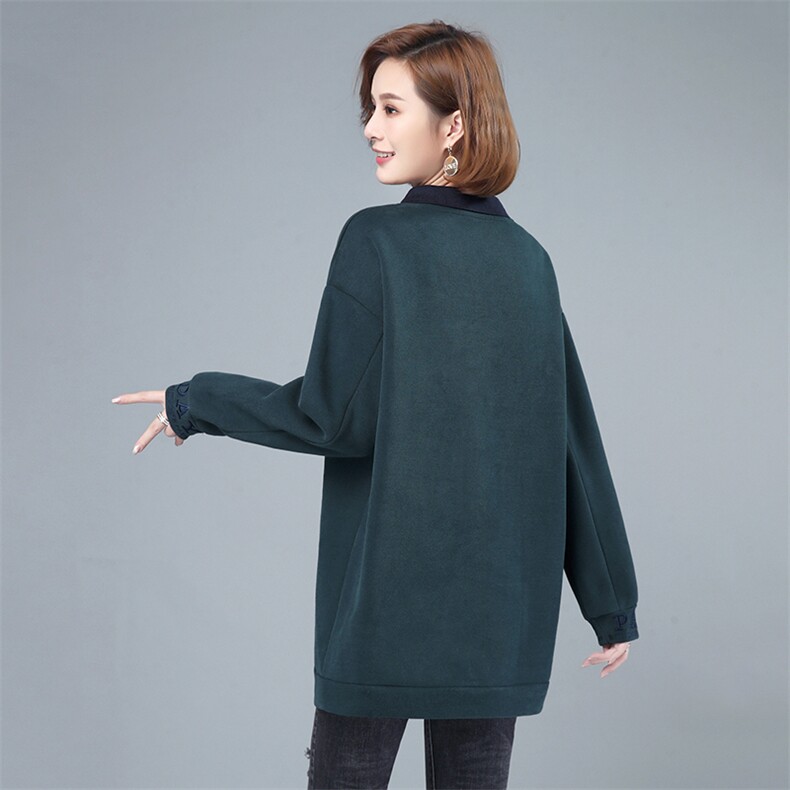 2021年冬季新款韩版加厚加厚卫衣女中长款小个子假两件上衣服女棉,女装卫衣/绒衫,简韵佳