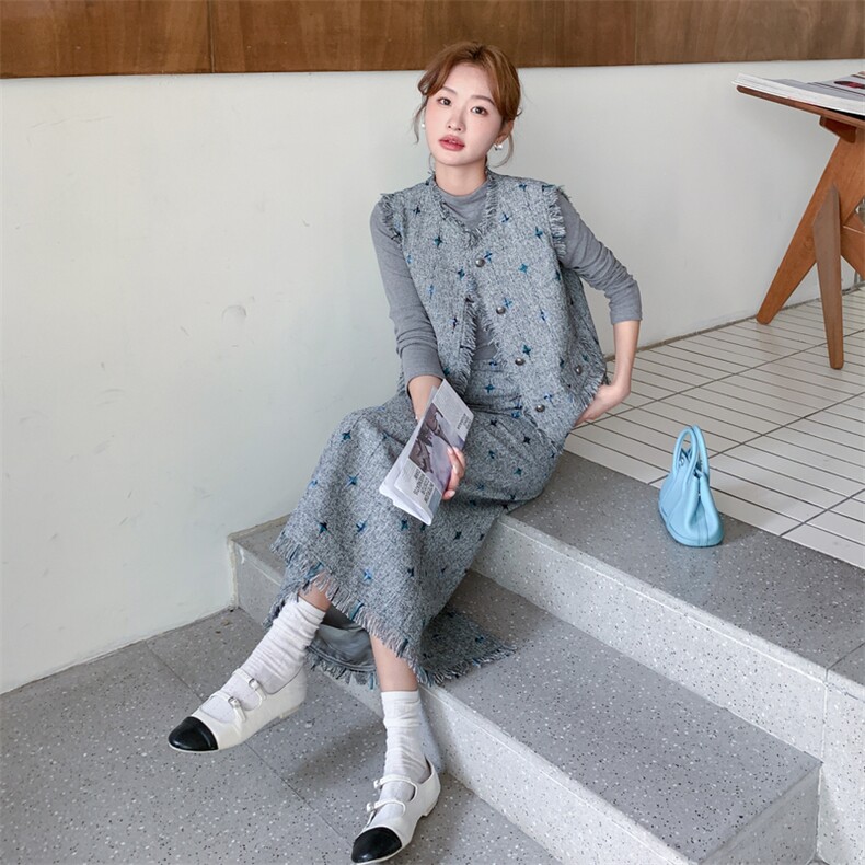 现货小香风马甲套装三件套8864P225K338,女装套装/套裙,2C201