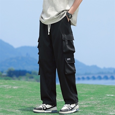 夏季薄款多口袋工装裤男士新款宽松休闲直筒裤，男装工装外套，星座410-7