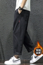 2023HK20139加绒日系黑墙大码纯色绣标长裤M-5XHK20470-P45，男装休闲裤，电商A022