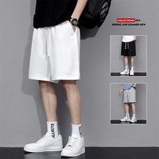 2025新款男士短裤休闲裤纯棉免烫宽松休闲抽绳，男装牛仔裤，星座1407