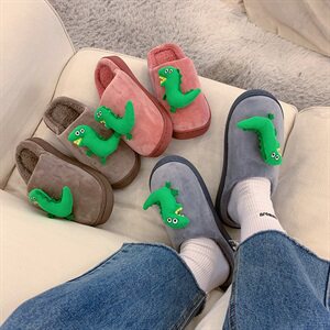 秋冬韩版卡通情侣棉拖鞋保暖防滑居家室内厚底休闲潮拖男TX41-P16图片