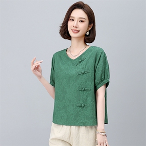 棉麻休闲女夏装2025夏季新款妈妈时尚洋气减龄亚麻裤子图片