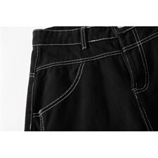 xz116-k16025-P35-图现货黑色拼接弯刀现货牛仔裤，男装牛仔裤，星座116