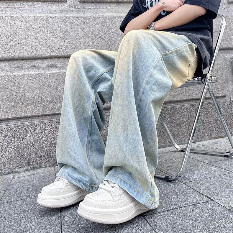 美式高街扎染泼墨做旧牛仔裤男废土风脏脏裤1001-1-GY964-P50,男装牛仔裤,星座1001-1