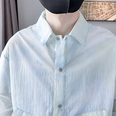 23夏季店主小伙痞帅男薄款立领防晒衣户外夹克外套A236-5019-P75，男装防晒衣，电商A236