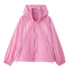 时尚小个子新款夏季SPF防晒衣女连帽薄款透气运动骑行防晒皮肤衣，女装防晒衣，悦祺