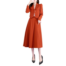 职业套装女高级感2024春秋新款时尚气质女神范小西装连衣裙两件套，女装套装/套裙，卡杰菲