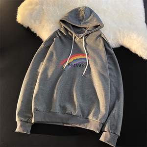 WY2064-P35 加绒款-P40 纯棉连帽卫衣男大码运动帽衫宽松薄外套男图片