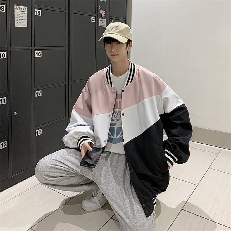 2025春装新款撞色休闲夹克外套运动速干棒球服D201-DM97-P65,男装夹克,电商D321-1