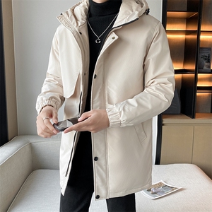 有版权 连帽纯色班服团体情侣学生团建可印花羽绒服男士修身长款图片
