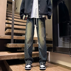 设计松紧腰牛仔裤男直筒B342-Z400-P50控68，男装牛仔裤，电商B342