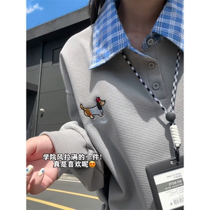 XZ809A/SYR22/特P38/控68  腊肠狗绣花长袖polo衫图片