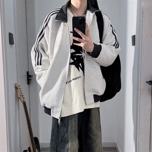 抖音得物高品质 美式高街重磅结构设计拼接织带立领卫衣外套 CM42图片