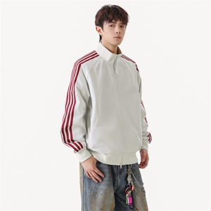 立领开衫夹克男2026新款拉链卫衣条纹运动休闲外套JK02567-P75图片