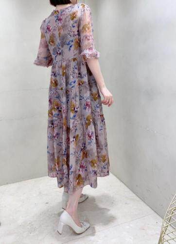 印花真丝连衣裙，女装连衣裙，奥莎