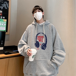 新款港风华棉得物抖音直播高品质宽松男休闲连帽卫衣W5216P40图片