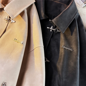 1平铺港风夹克男大码M-5XL水洗雪花皮衣夹克男JK8741P130控168图片