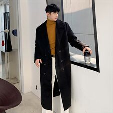2020冬款呢大衣加长双排扣呢风衣男款拉风呢衣男外套冬装D501P135，男装毛呢大衣，星座312B-1