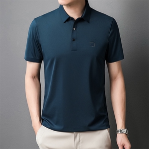 男士2023夏季新款冰丝免烫polo衫男短袖翻领商务休闲半袖t恤男装图片