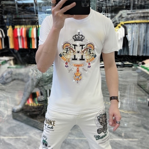 新款时尚高端精品欧货夏季男T恤短袖潮流抖音A227B-A-716-P48图片