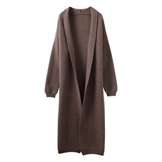 女披肩2024秋冬新款宽松大码长袖超长开衫过膝外套羊毛大衣，女装羊毛衫，蒙特羊绒
