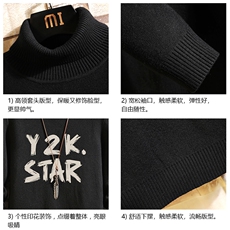 高领毛衣男士大码内搭毛线衣男砖墙GM45347-P45加绒款-P65，男装针织衫/毛衣，电商A040A