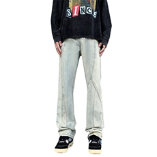 美式高街水洗牛仔裤潮流直筒休闲裤A161-S2352-P56，男装牛仔裤，电商A161