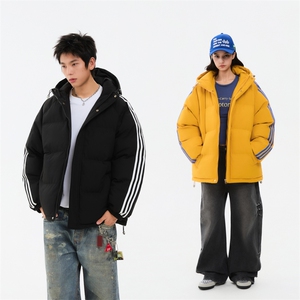 冬季潮流条纹五防立领加绒加厚棉衣情侣撞色棉服外套MY8899-p78图片