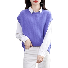 秋冬新款圆领马甲坎肩女搭配衬衣穿无袖毛衣针织背心女坎肩内搭，女装马甲，斯尔特羊绒